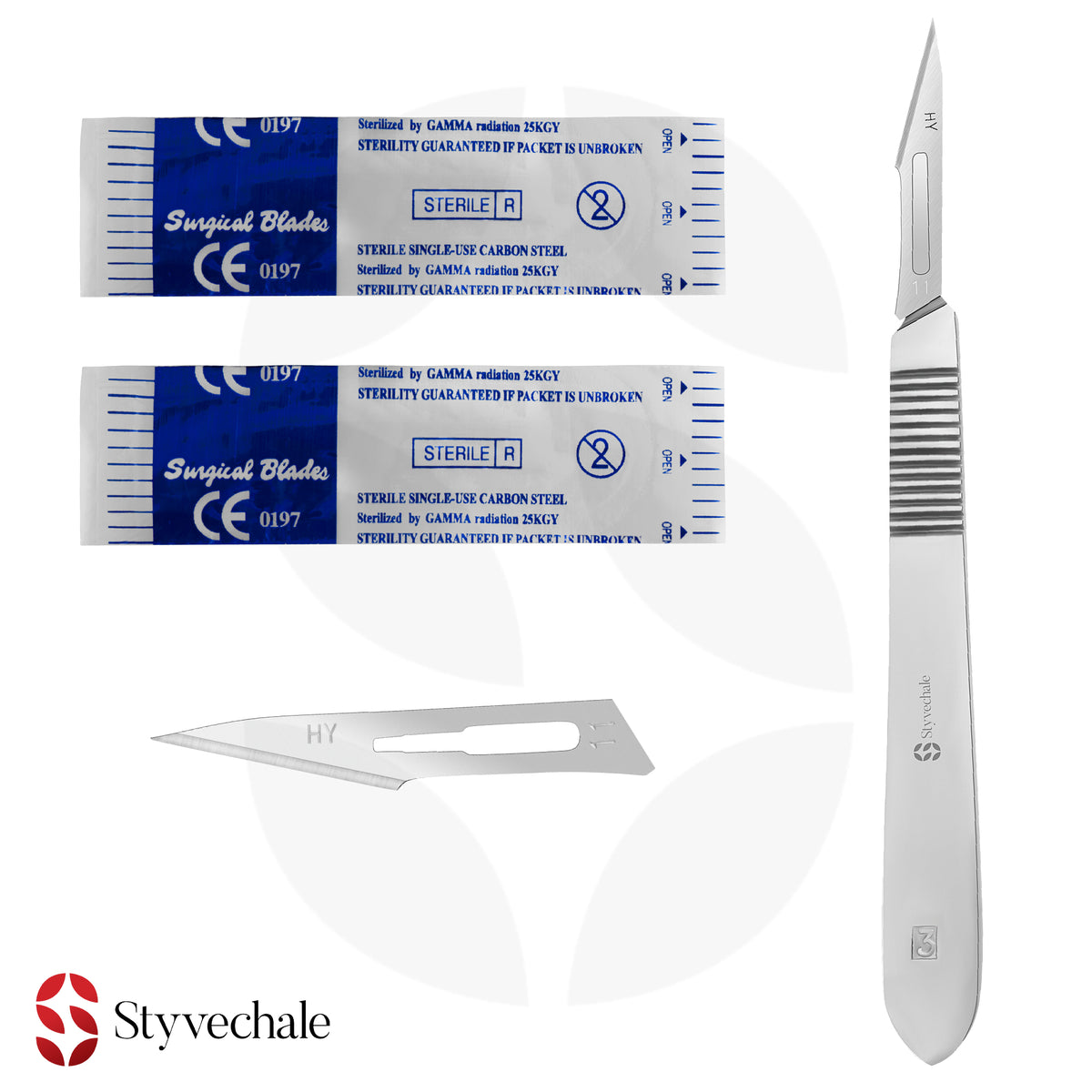 12 Pcs Scalpel Blades Number 11 BP Scalpel Handle Number 3 Dermaplane Scalpel Suitable For Surgical Sign Craft Card Making Cutter Podiatry Dental Medical Vet Student