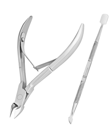 Cuticle pusher nail nipper manicure kit 2pc